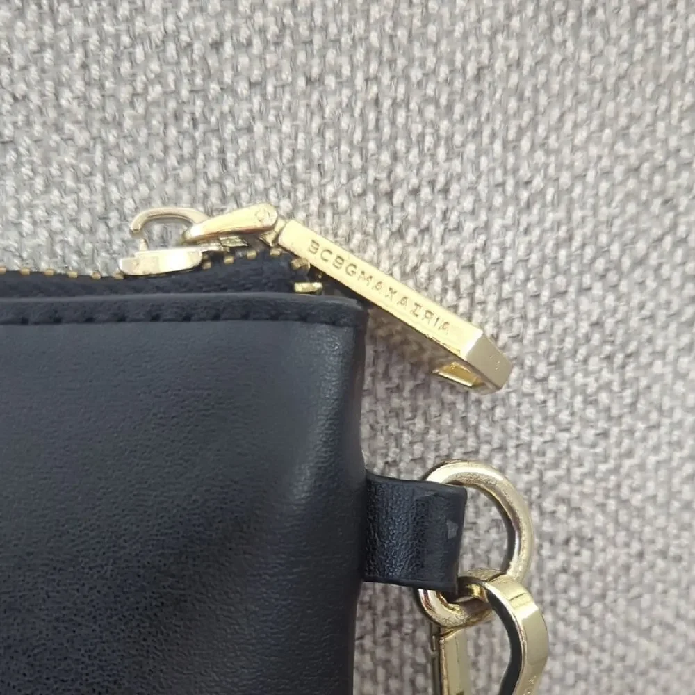BCBGMaxAzria Black and Gold Wristlet Clutch